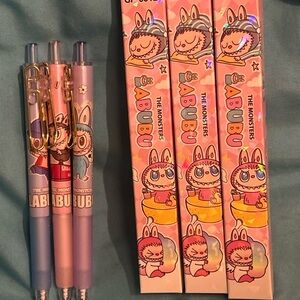 NIB Labubu The Monsters Character Gel Pens - Set of 3